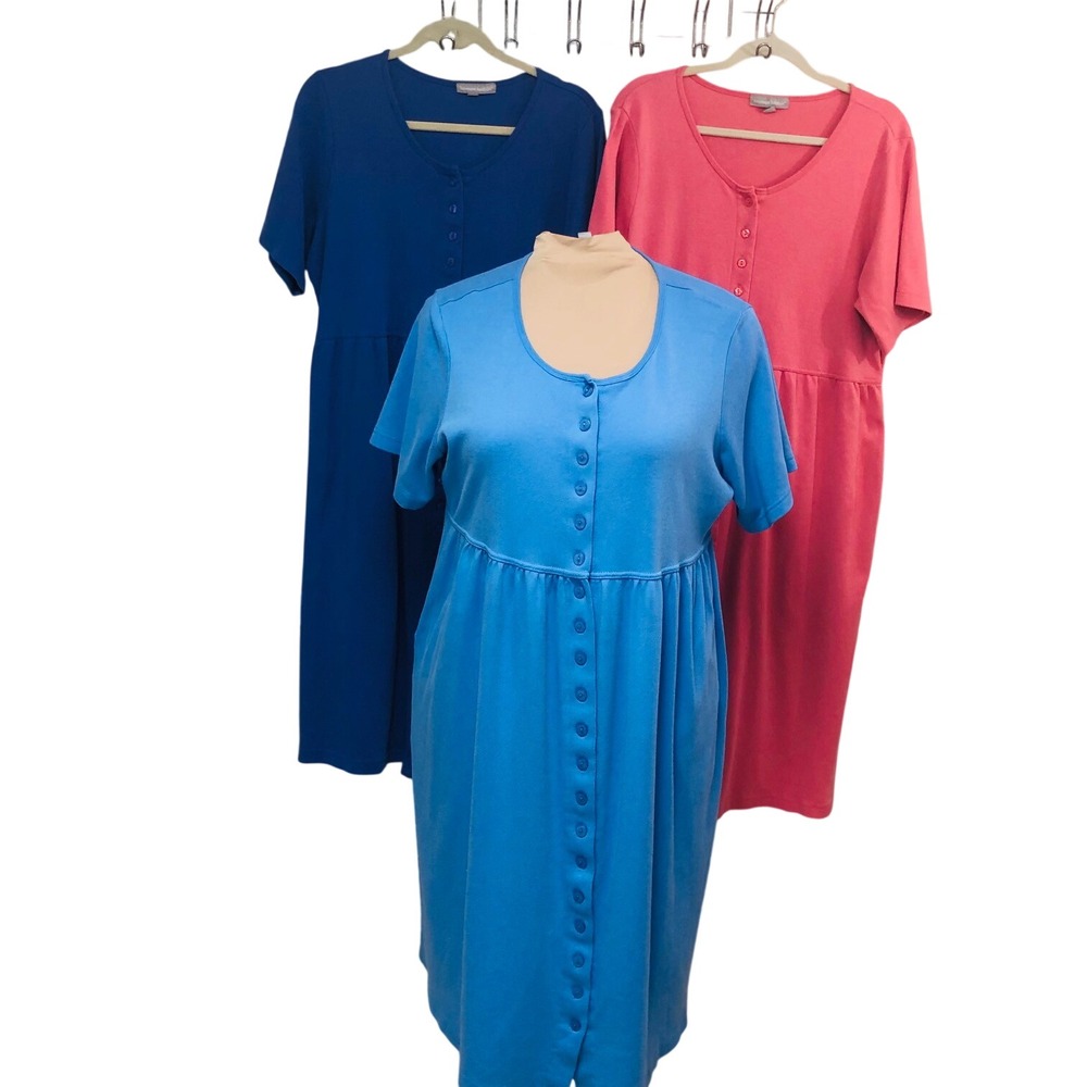 Woman Within Dress Lot of 3 Button Front Knit Weekends‎ Everyday Womens 18/20P